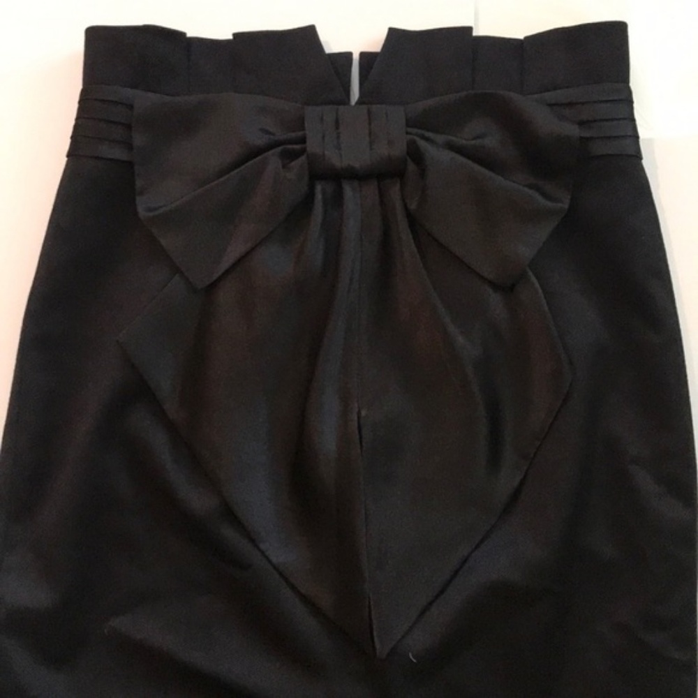 PLASTIC ISLAND Black Ribbon Pencil Skirt - Picture 2 of 7